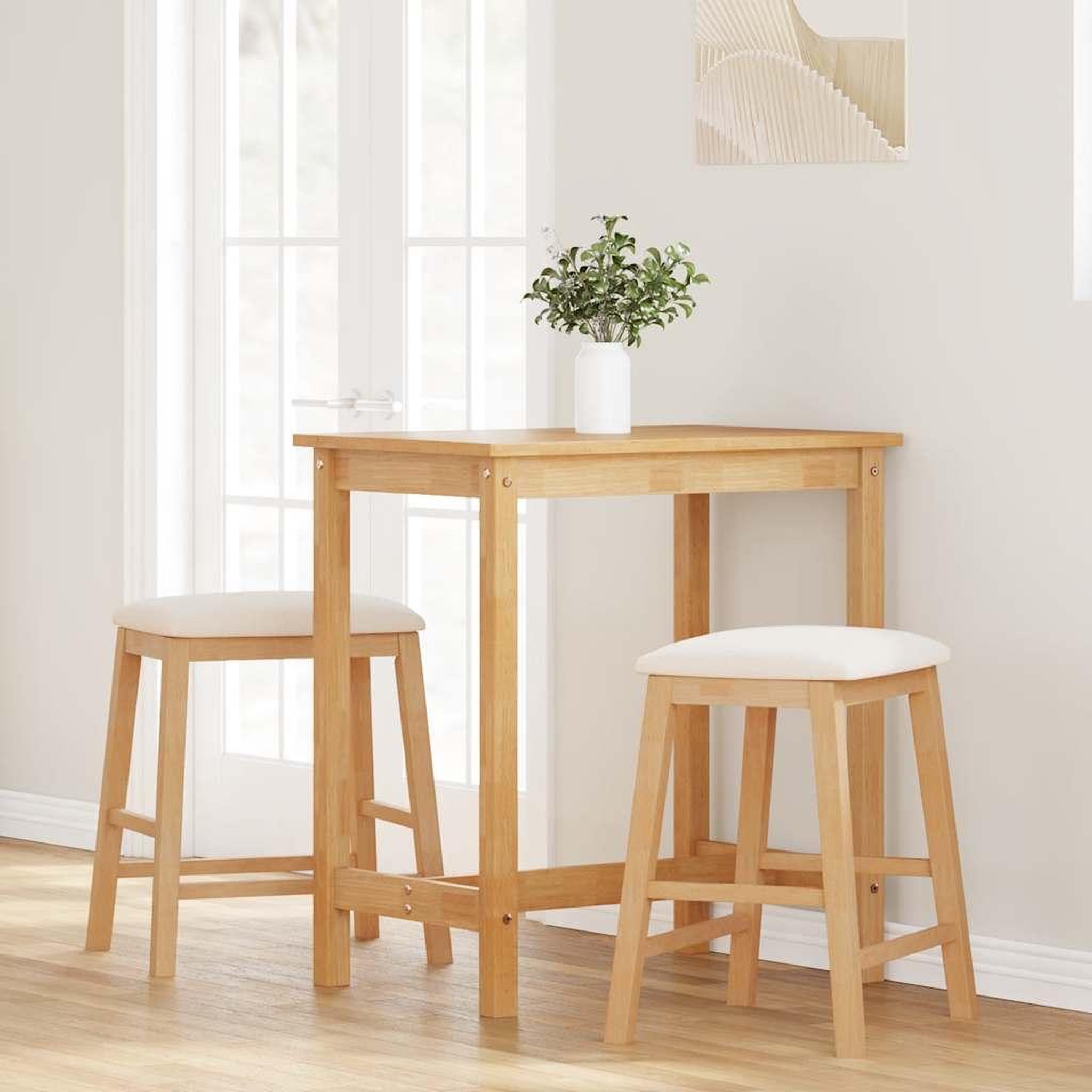 Voir la diapositive 3 : VIDAXL chaises de bar avec coussins 2 pcs bois massif d'hevea