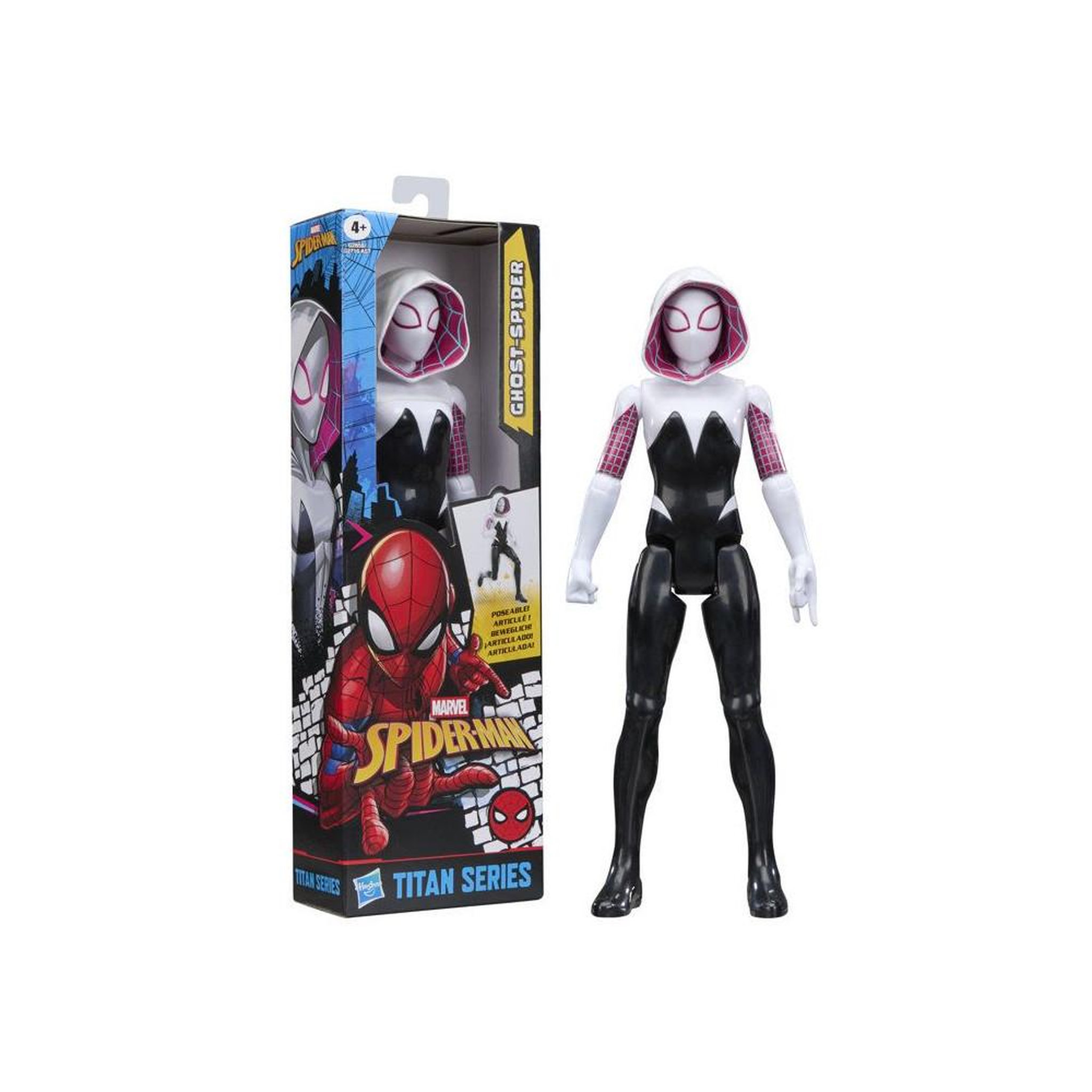HASBRO Figurine Ghost-Spider 30 cm Deluxe, Titan Series, jouets de super-héros pour enfants, Marvel Spider-Man, des 4 ans