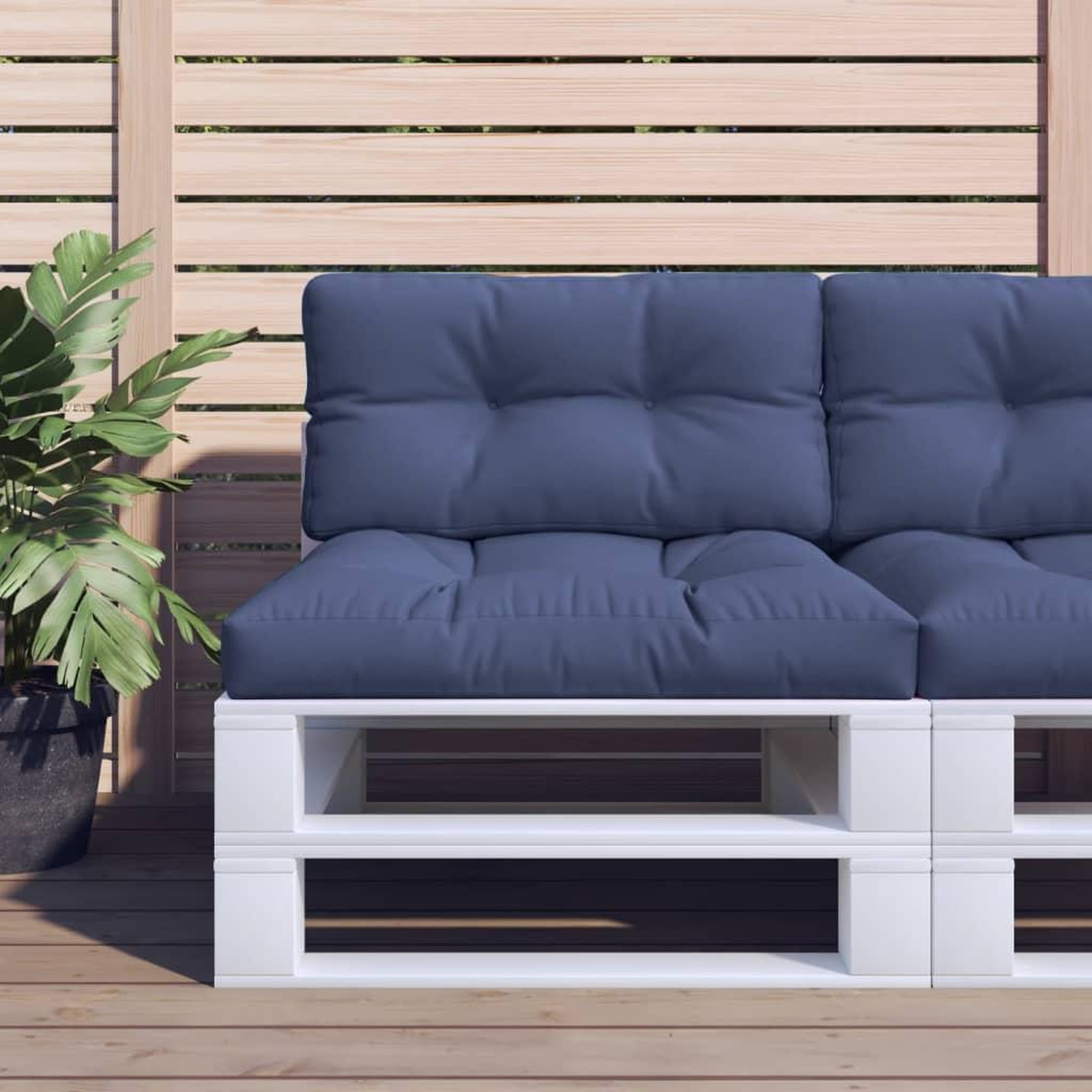 VIDAXL Coussin de palette bleu marine 120x40x12 cm tissu