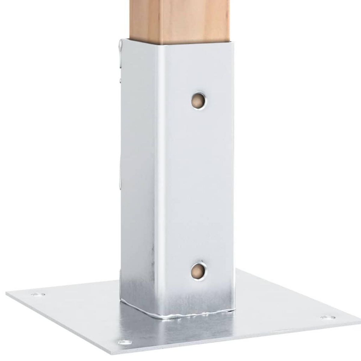 VIDAXL Bases de poteau carrees 4 pcs argent 51x51 mm acier galvanise