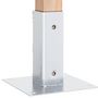 Voir la diapositive 4 : VIDAXL Bases de poteau carrees 4 pcs argent 51x51 mm acier galvanise