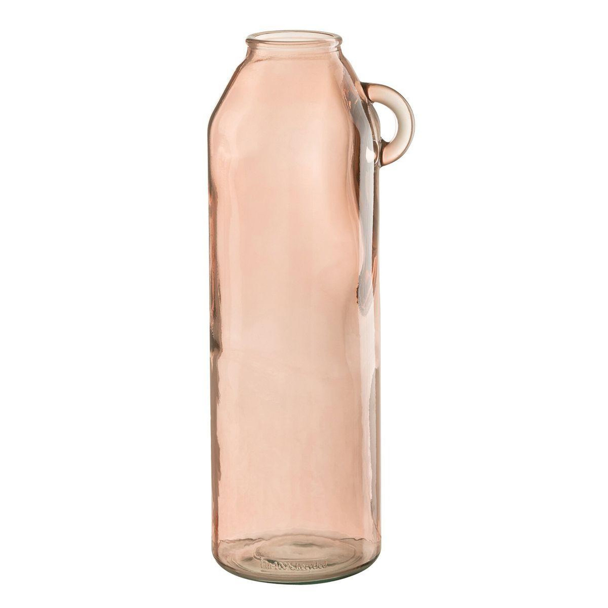 J-LINE Vase anse en verre  bouteille  45cm rose