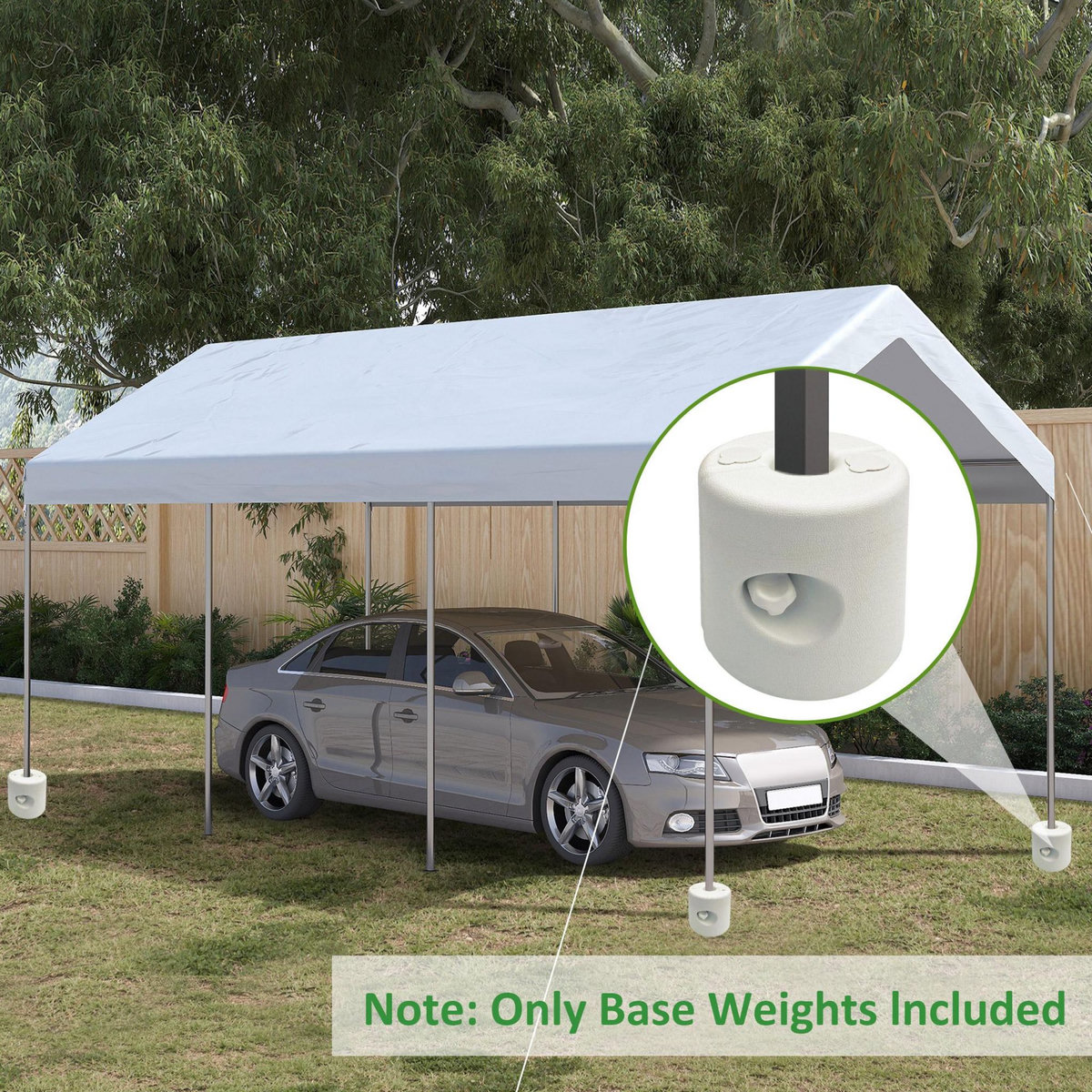 OUTSUNNY Lot de 4 poids de lestage cylindrique pour tonnelle barnum tente dim. Ø 22 / Ø 24 x 25H cm HDPE blanc