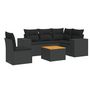 Voir la diapositive 2 : VIDAXL Salon de jardin 6 pcs avec coussins noir resine tressee