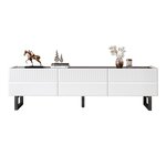 MERAX Meuble tv blanc+noir 170 cm mdf