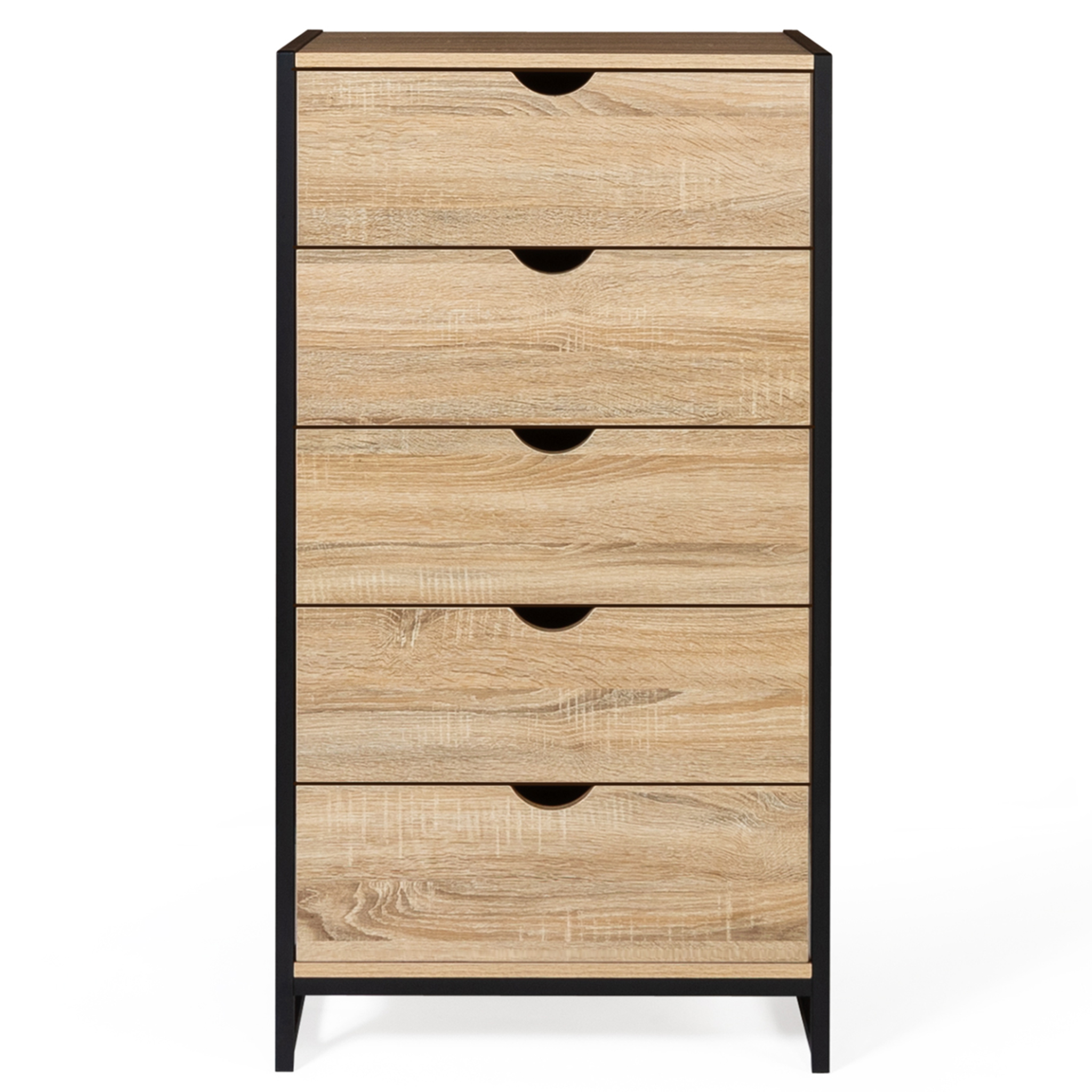 Voir la diapositive 3 : ID MARKET Chiffonnier 5 tiroirs detroit 60x30x90 cm commode semainier design industriel