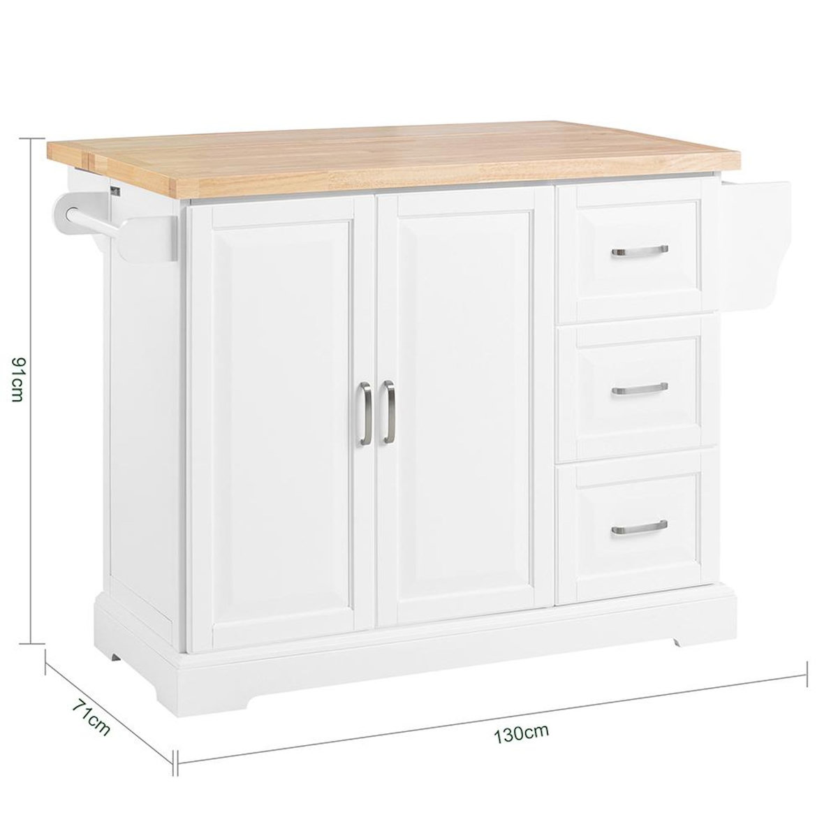 SOBUY SoBuy - Îlot De Cuisine à trois tiroirs - Classique - FKW41-II