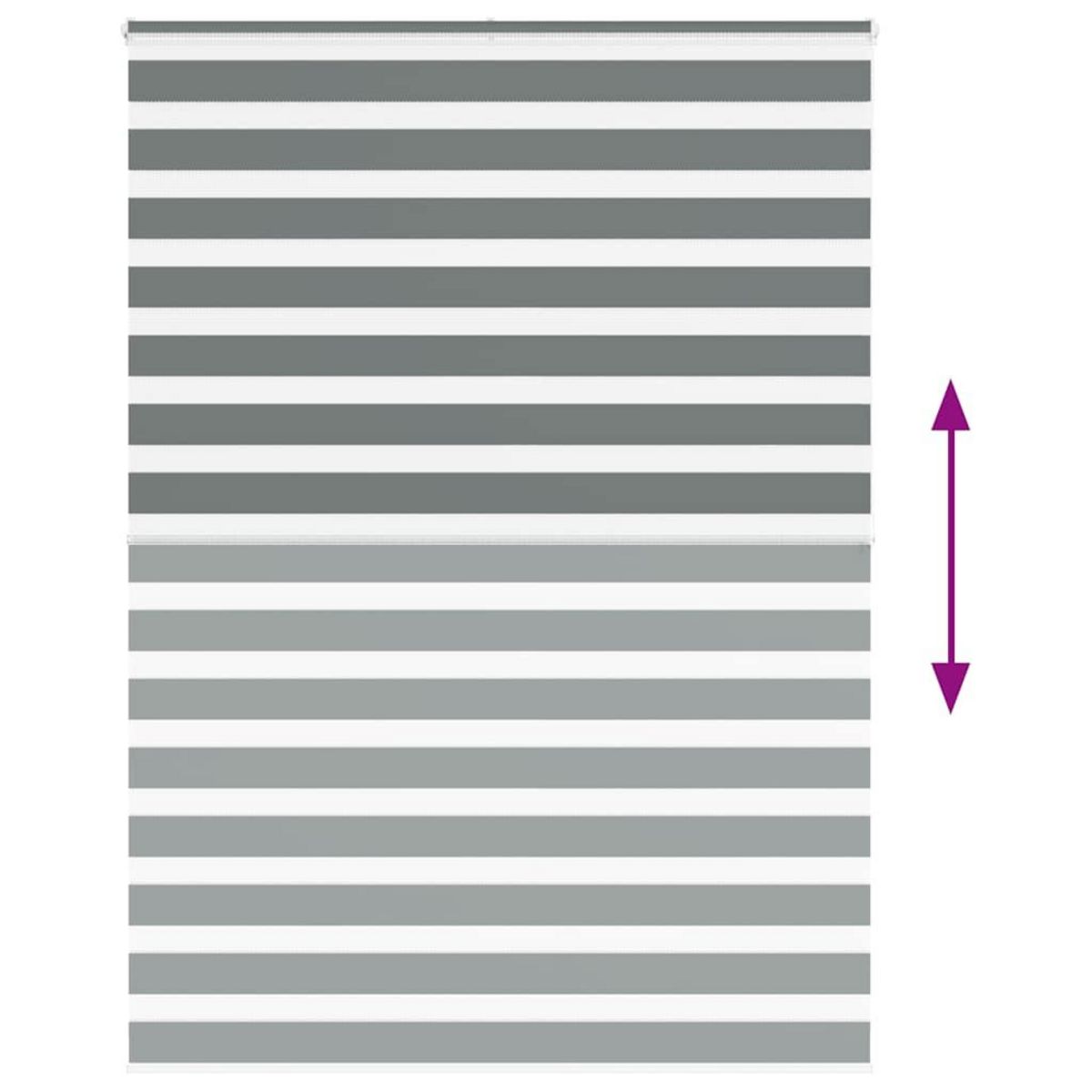 VIDAXL Store zebre gris fonce largeur du tissu 160,9 cm polyester