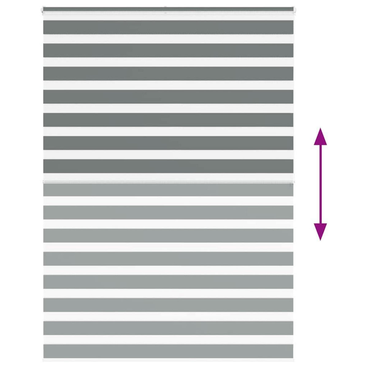 VIDAXL Store zebre gris fonce largeur du tissu 160,9 cm polyester