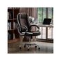 Voir la diapositive 2 : Habitat et Jardin Fauteuil de bureau en simili avec repose pieds  Maissa  - Marron