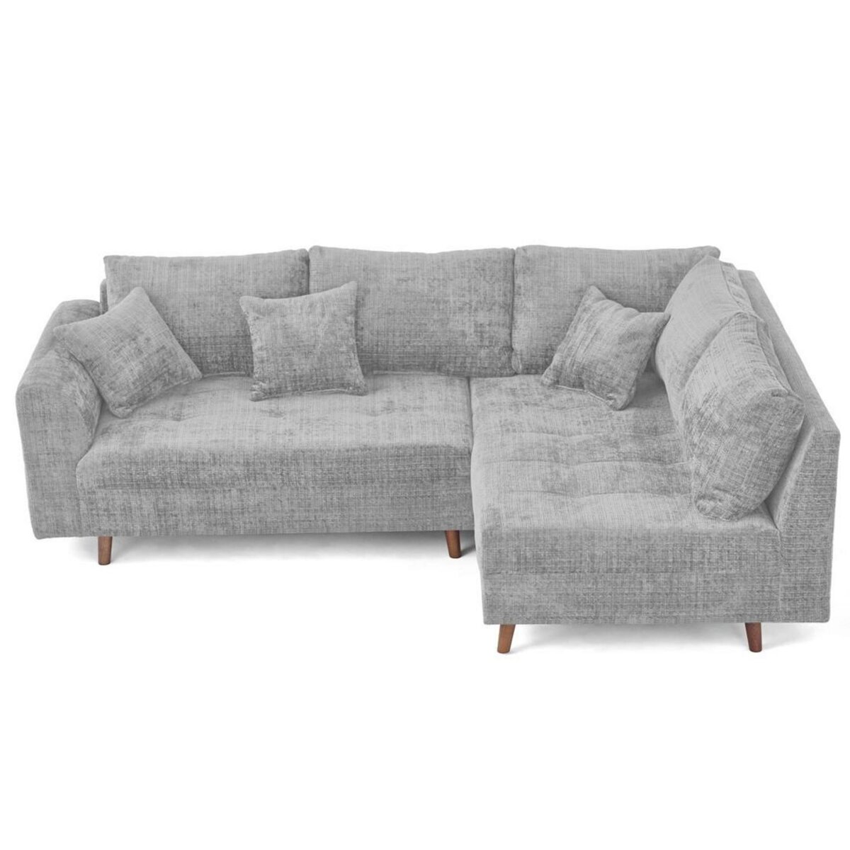 LISA DESIGN Rune - canapé d'angle droit 4 places en velours texturé