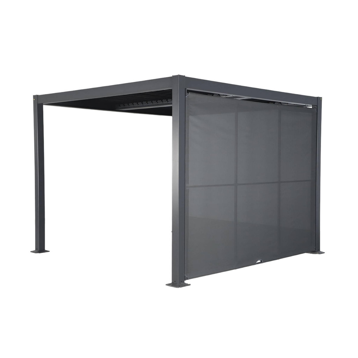 SWEEEK Pergola bioclimatique aluminium et acier 3x3m + auvent 3m anthracite Palace