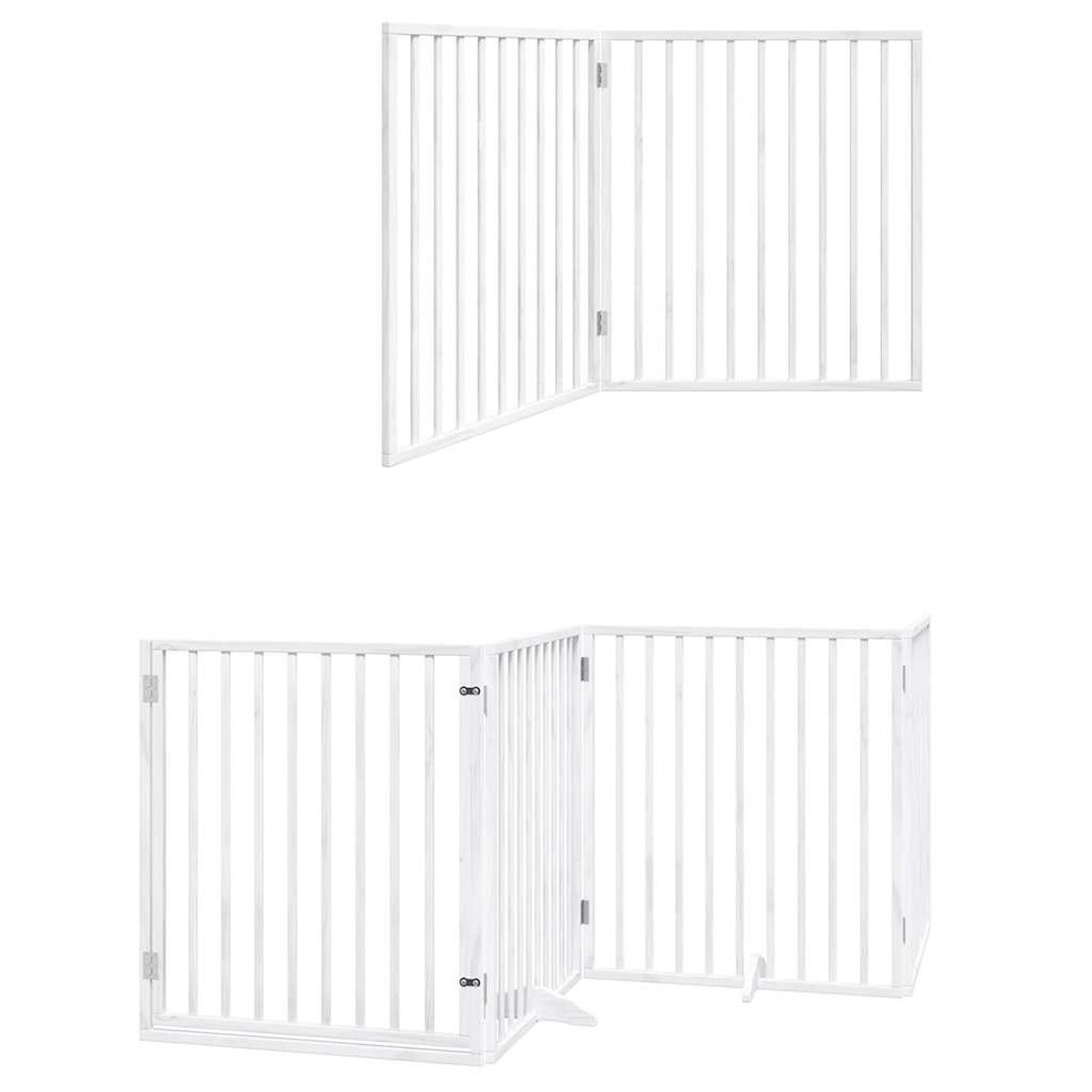 Voir la diapositive 6 : VIDAXL Barriere pour chien porte pliable 12 panneaux bois de peuplier