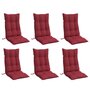 Voir la diapositive 3 : VIDAXL Coussins de chaise a dossier haut lot de 6 rouge bordeaux