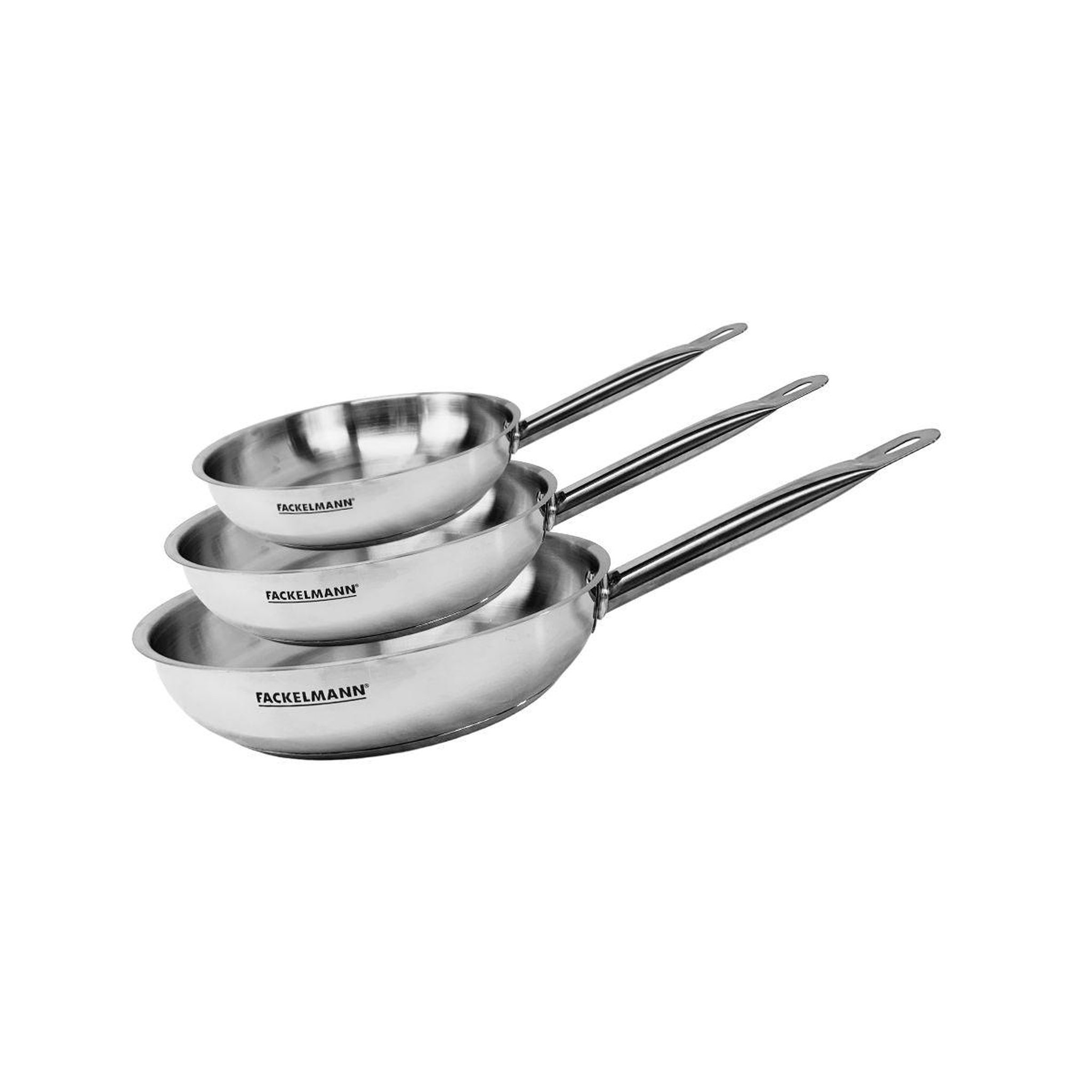 Fackelmann Set de 3 poêles 20 24 et 28 cm en inox fackelmann eterna