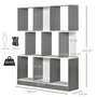 HOMCOM Bibliothèque étagère meuble de rangement 3 niveaux design contemporain MDF E1 bicolore gris blanc