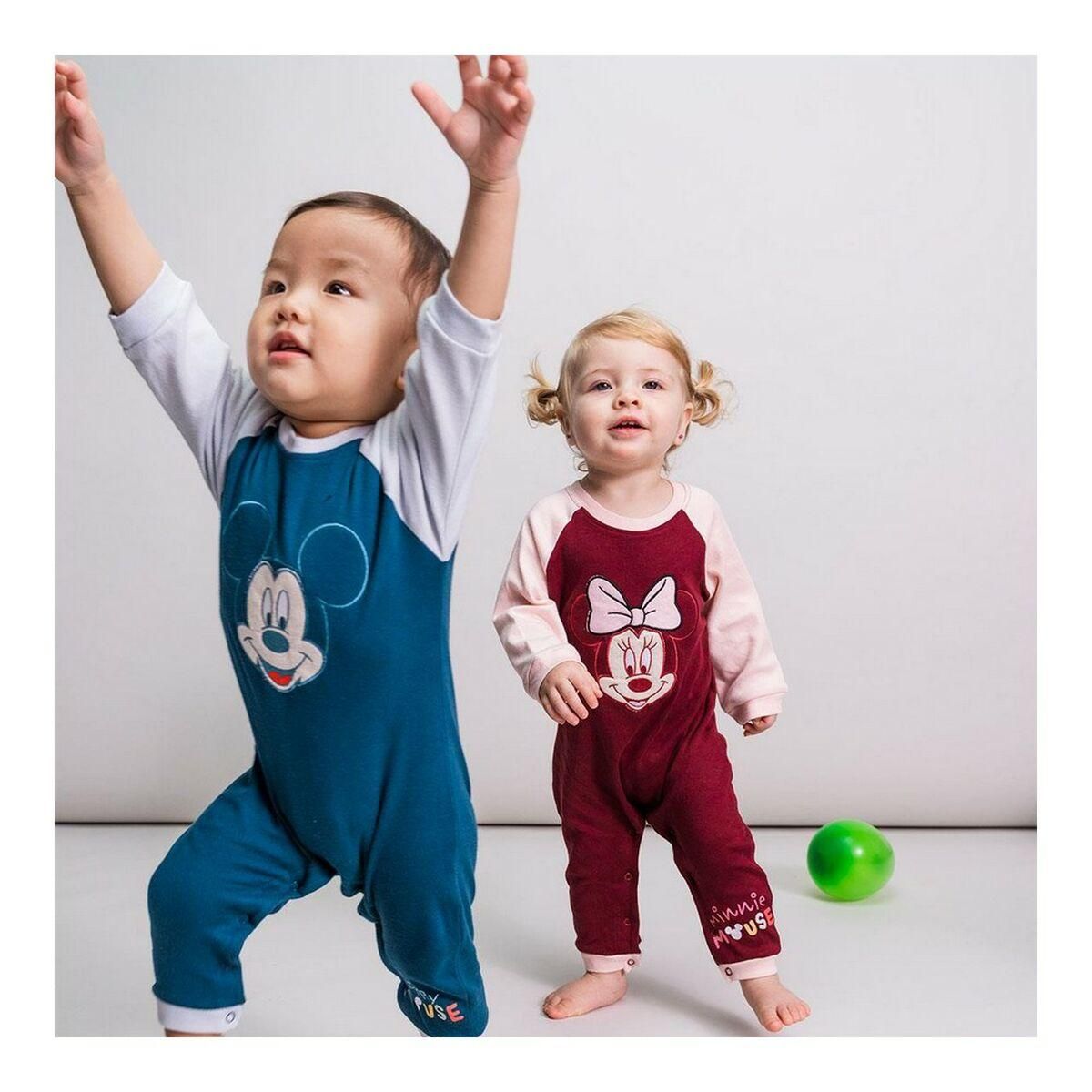MICKEY Barboteuse à Manches Longues pour Bébé Minnie Mouse Bordeaux