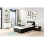 Voir la diapositive 1 : Ensemble matelas 90x190cm + Lit coffre 90x190cm sommier inclus avec tête de lit WILLOW noir