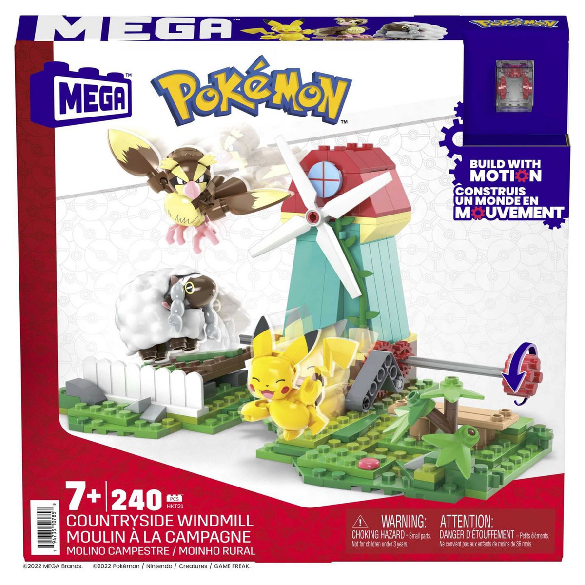 MEGA  Figurines Pokémon Pikachu, Roucool et Moumouton à construire MEGA