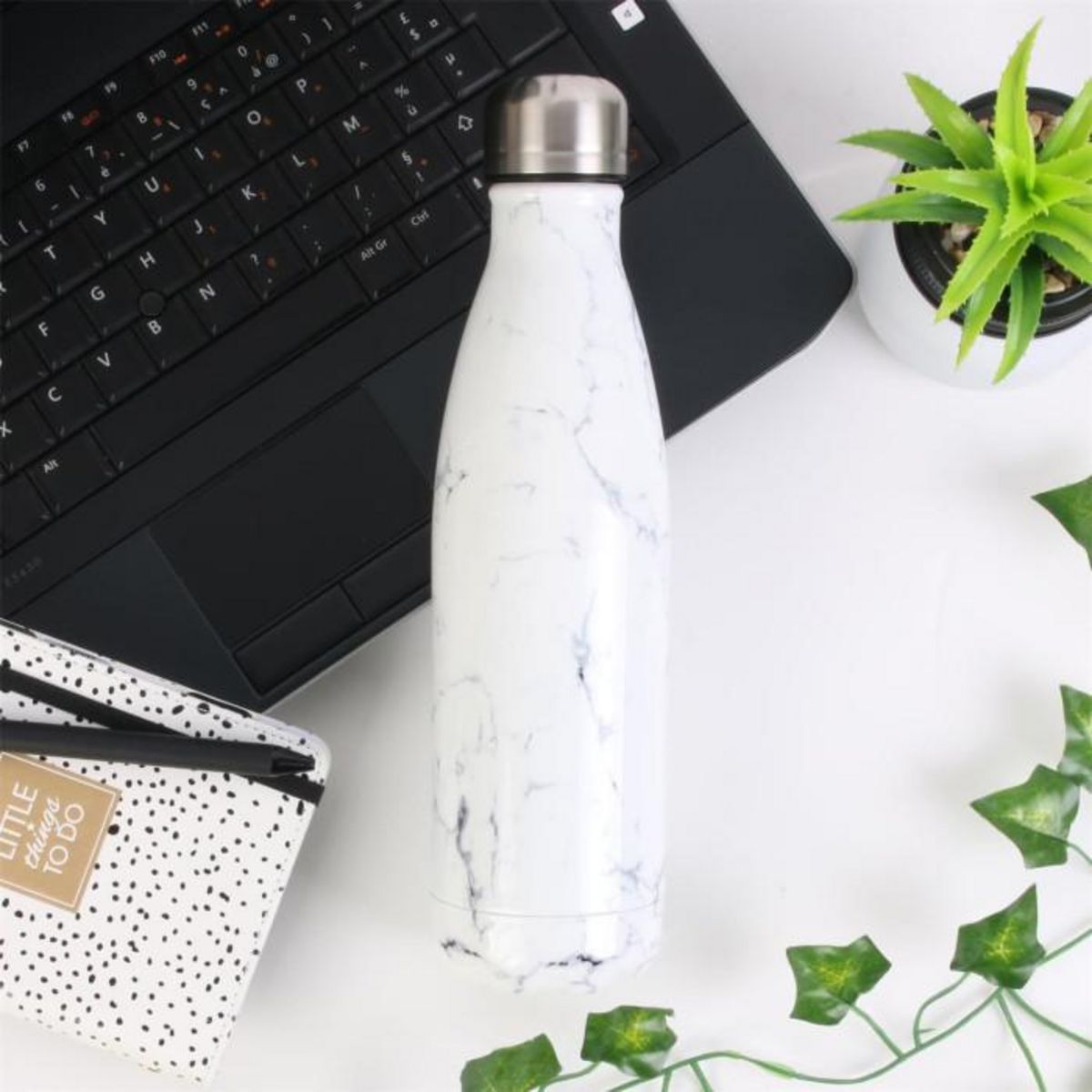 Paris Prix Bouteille Isotherme  Marbrée  50cl Blanc & Gris