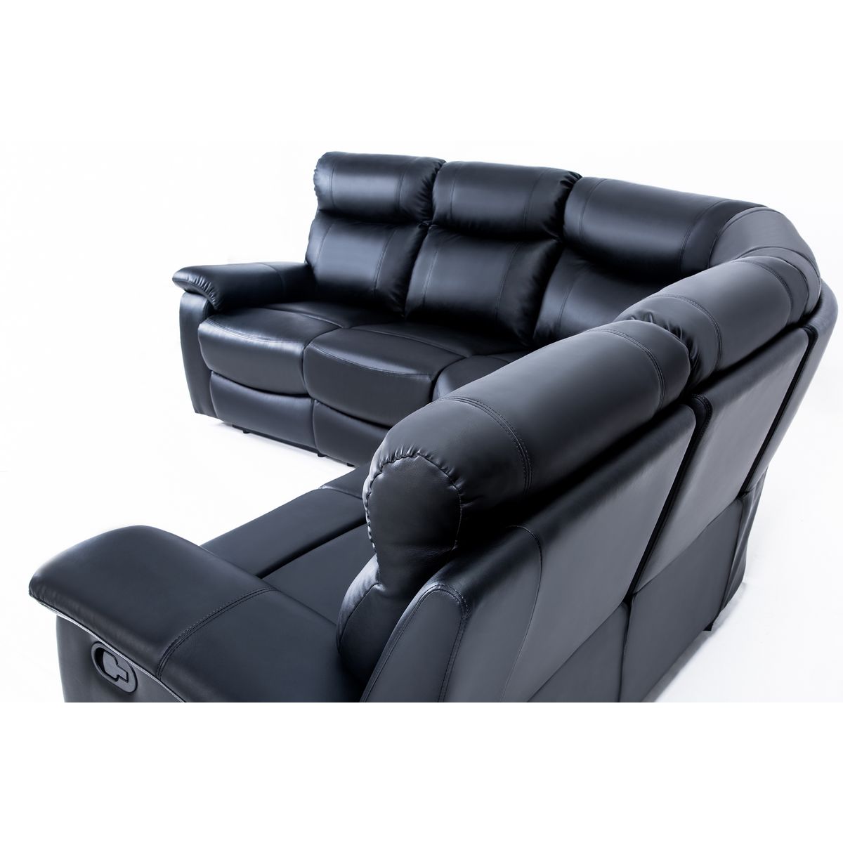 Canapé d'angle 6 places relax manuel simili HELENE