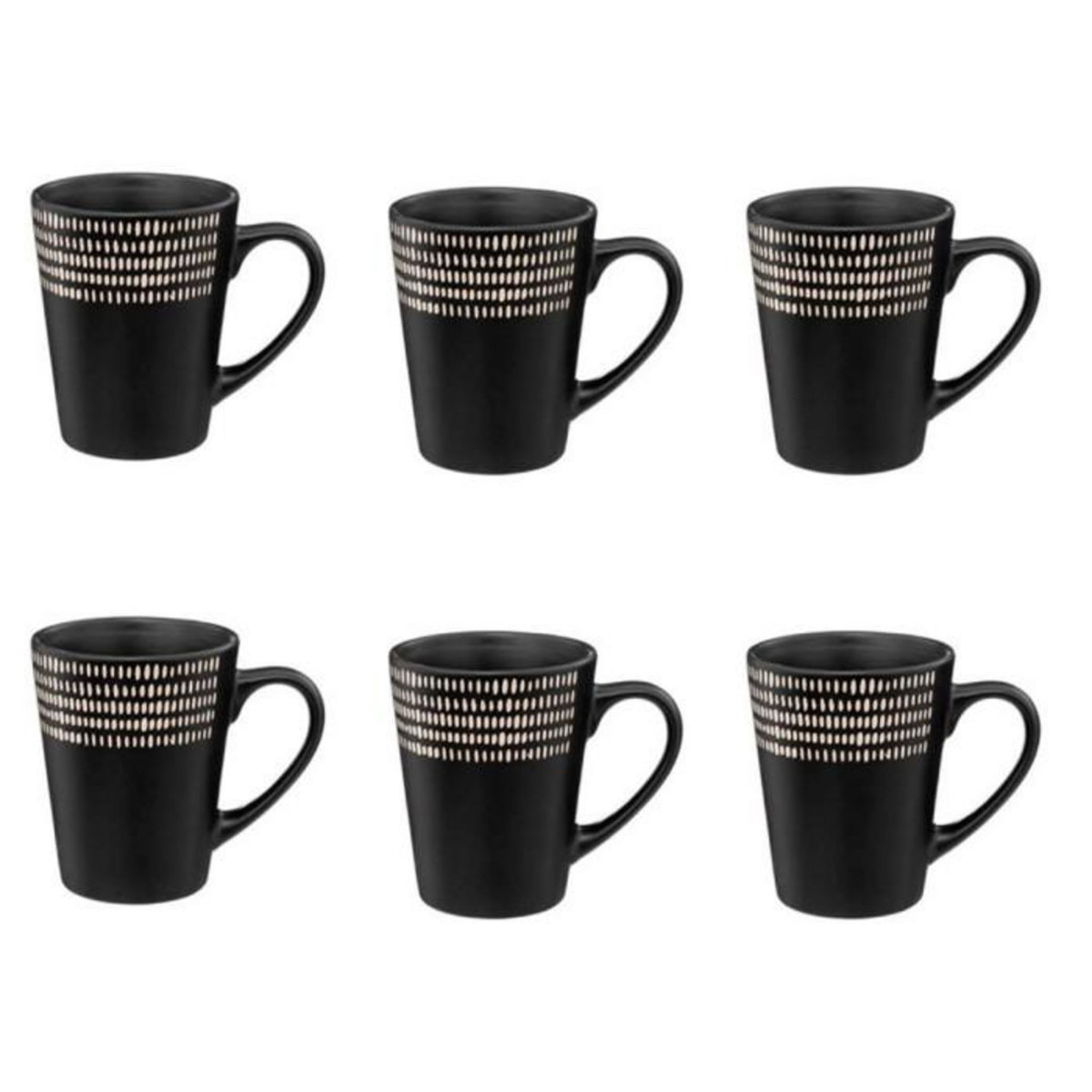 SECRET DE GOURMET Lot de 6 Mugs  Ethnikaa  32cl Noir