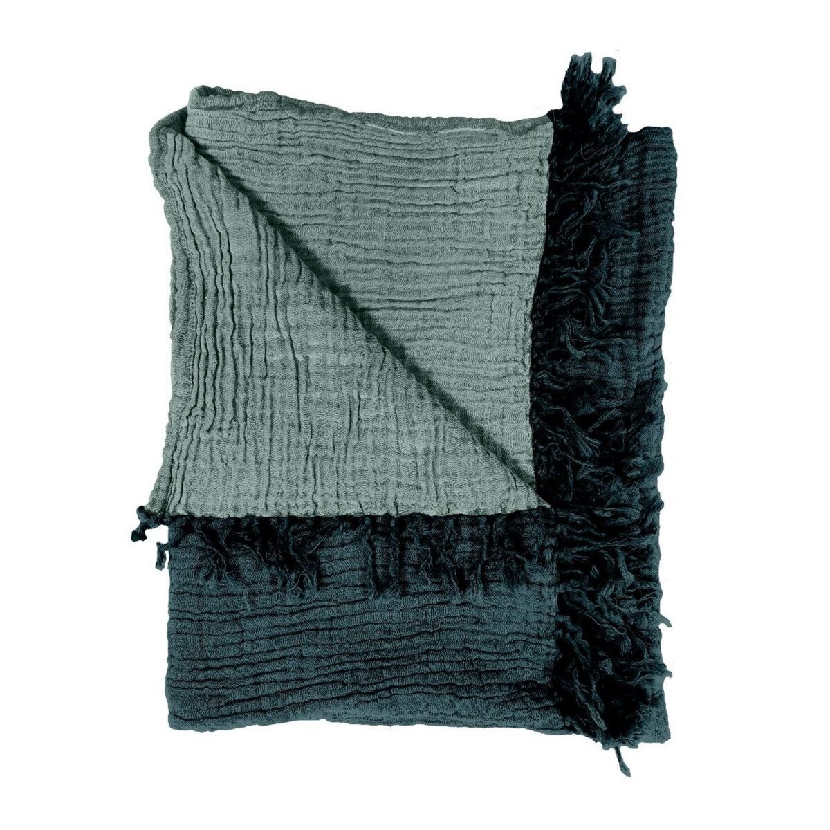 TODAY Plaid bicolore en gaze de coton KALI 