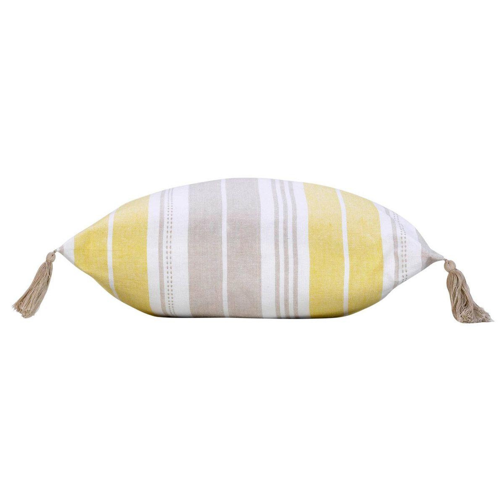Voir la diapositive 2 : Douceur d'Intérieur Coussin tissé déco  naturaline  40x40cm jaune