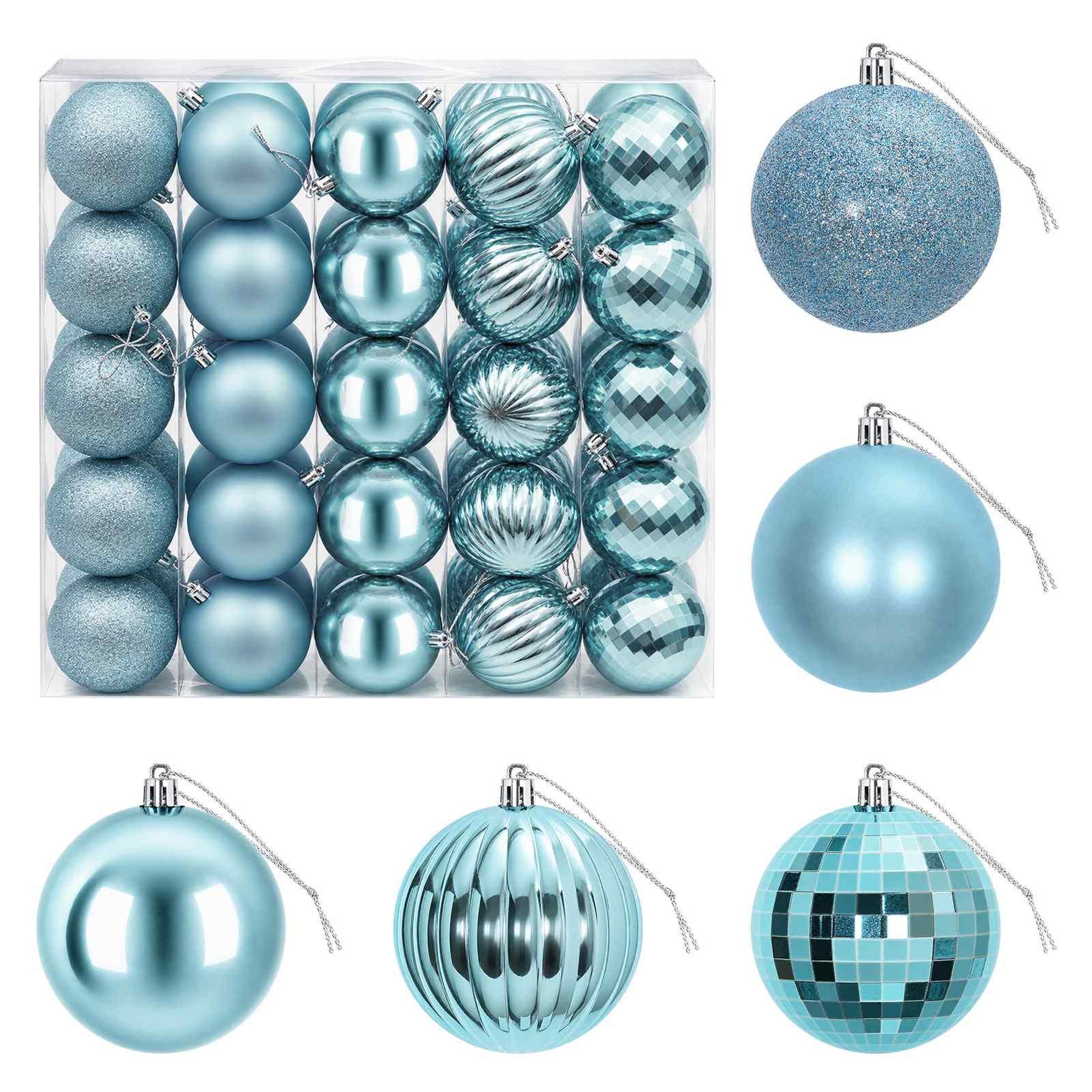 VIDAXL Ensemble de boules de Noël 50 pc Turquoise Diam. 8 cm
