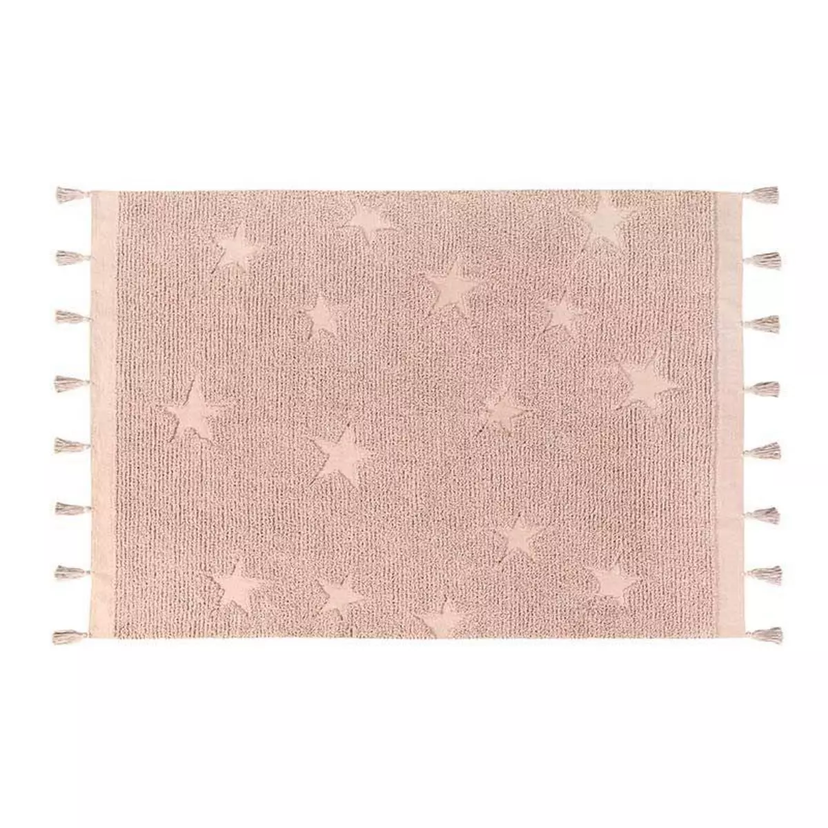 Lorena Canals Tapis coton motif star - rose - 120 x 175