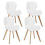 Voir la diapositive 2 : Lot de 4 chaises assise PU pieds bois massif NICKY