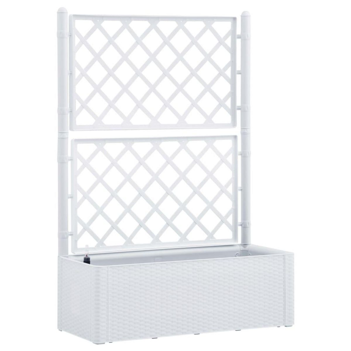 VIDAXL Lit sureleve de jardin et treillis et systeme d'arrosage Blanc