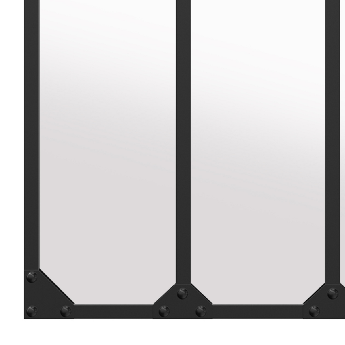 ID MARKET Miroir verrière 3 bandes vertical design industriel 60x80 cm