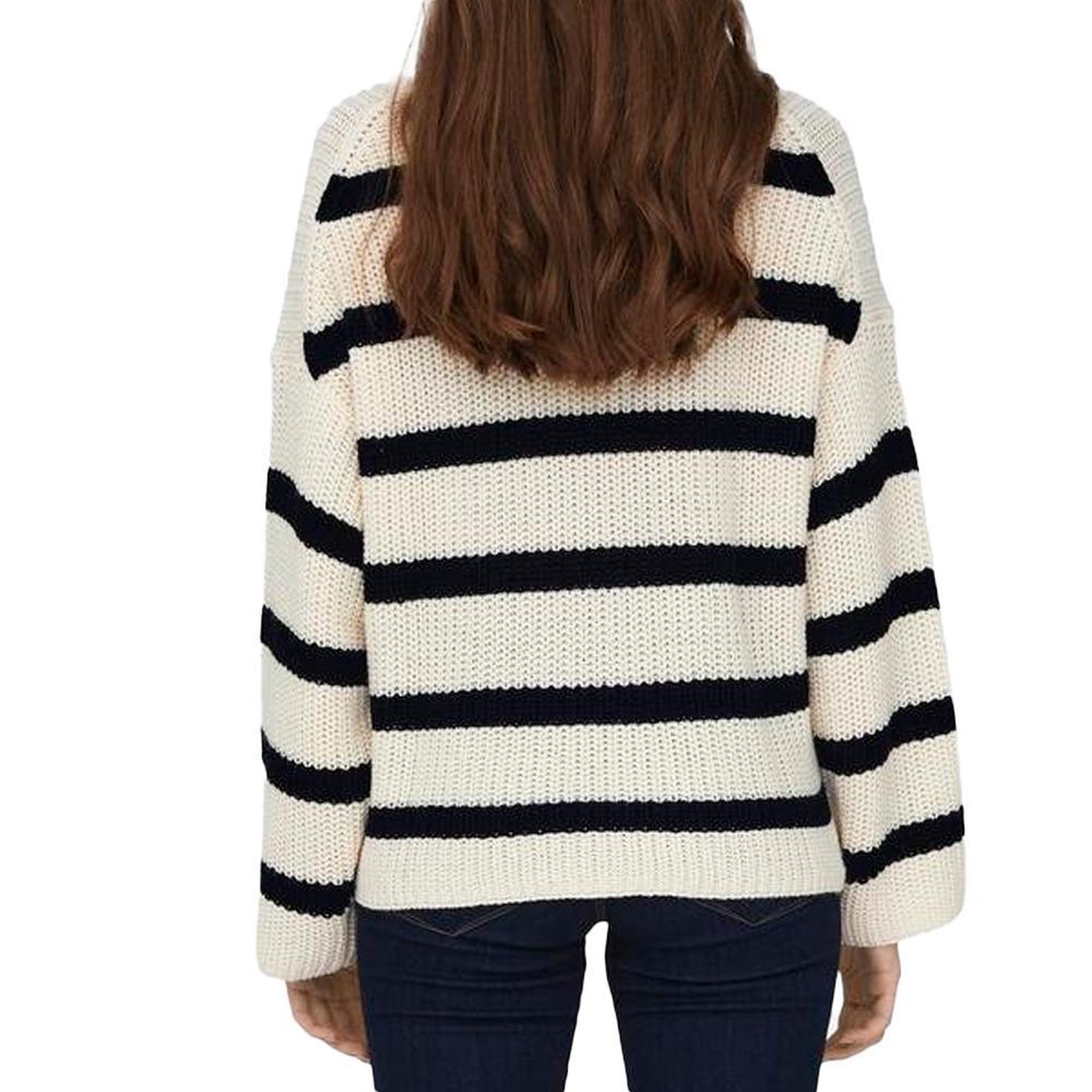 Voir la diapositive 2 : JACQUELINE DE YONG Pull Blanc/Noir Femme JDY Stripe Pullover