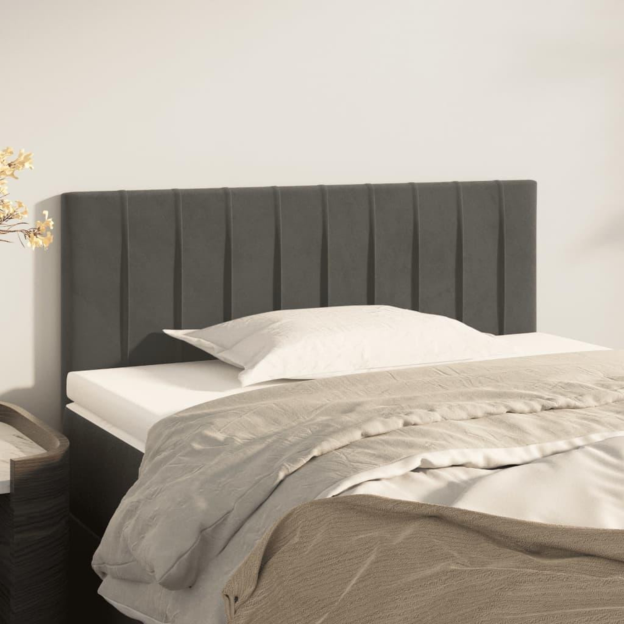 Voir la diapositive 1 : VIDAXL Tete de lit Gris fonce 100x5x78/88 cm Velours