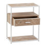 Voir la diapositive 5 : Paris Prix Table d'Appoint 1 Tiroir  Miraza  61cm Naturel & Blanc
