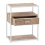 Voir la diapositive 5 : Paris Prix Table d'Appoint 1 Tiroir  Miraza  61cm Naturel & Blanc