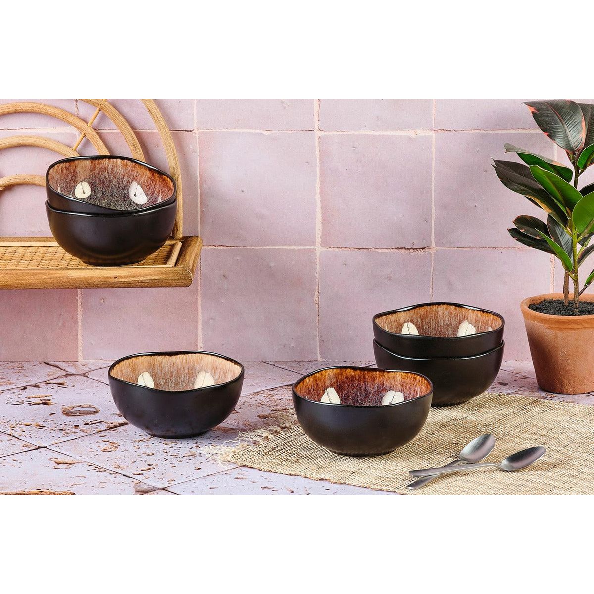 BJORN Bol IRIS Ø12cm - 6 pièces - Marron sauvage