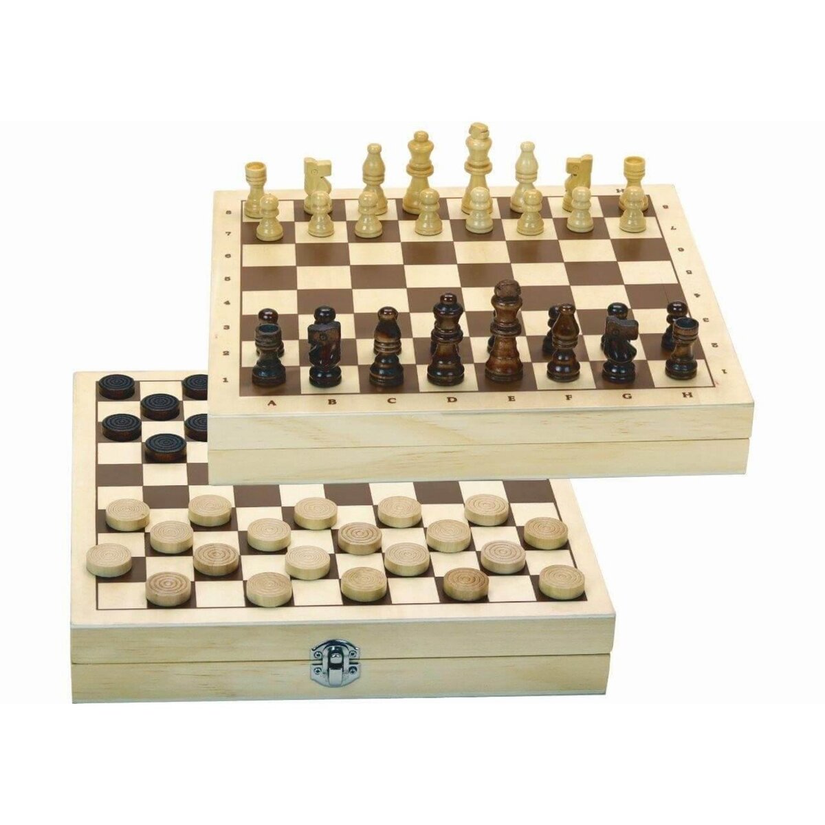 L'arbre à jouer Jeux de dames et d'échecs - Coffret en bois