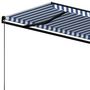 Voir la diapositive 5 : VIDAXL Auvent manuel retractable 450x350 cm Bleu et blanc