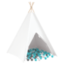 Voir la diapositive 2 : VIDAXL Tente Teepee pour enfants avec sac couleur pêche et balles de jeu en blanc