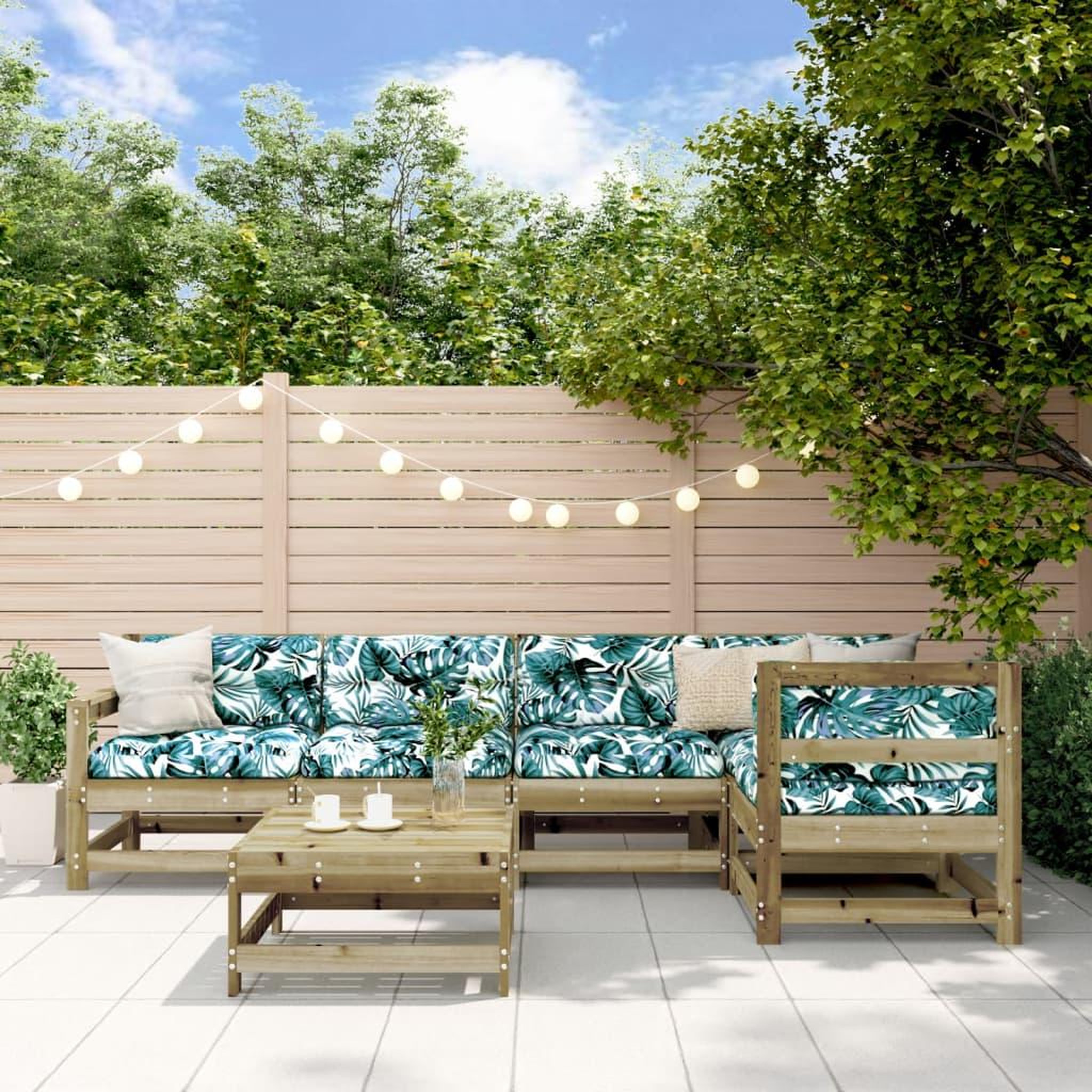 VIDAXL Salon de jardin 6 pcs bois de pin impregne