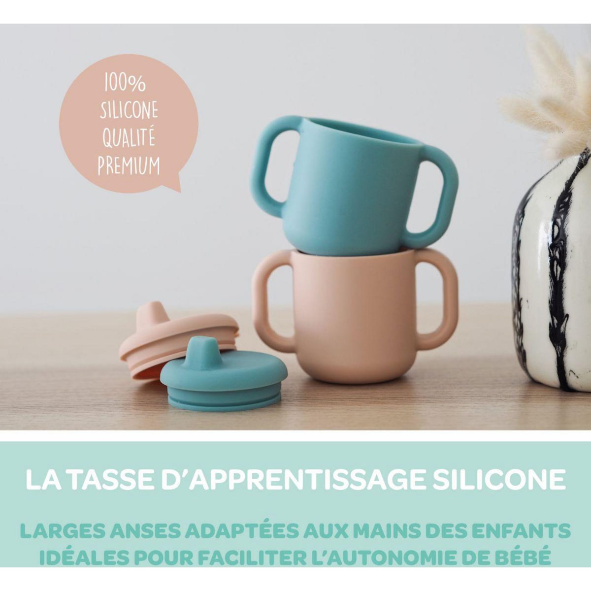 BEABA Tasse d apprentissage silicone blue