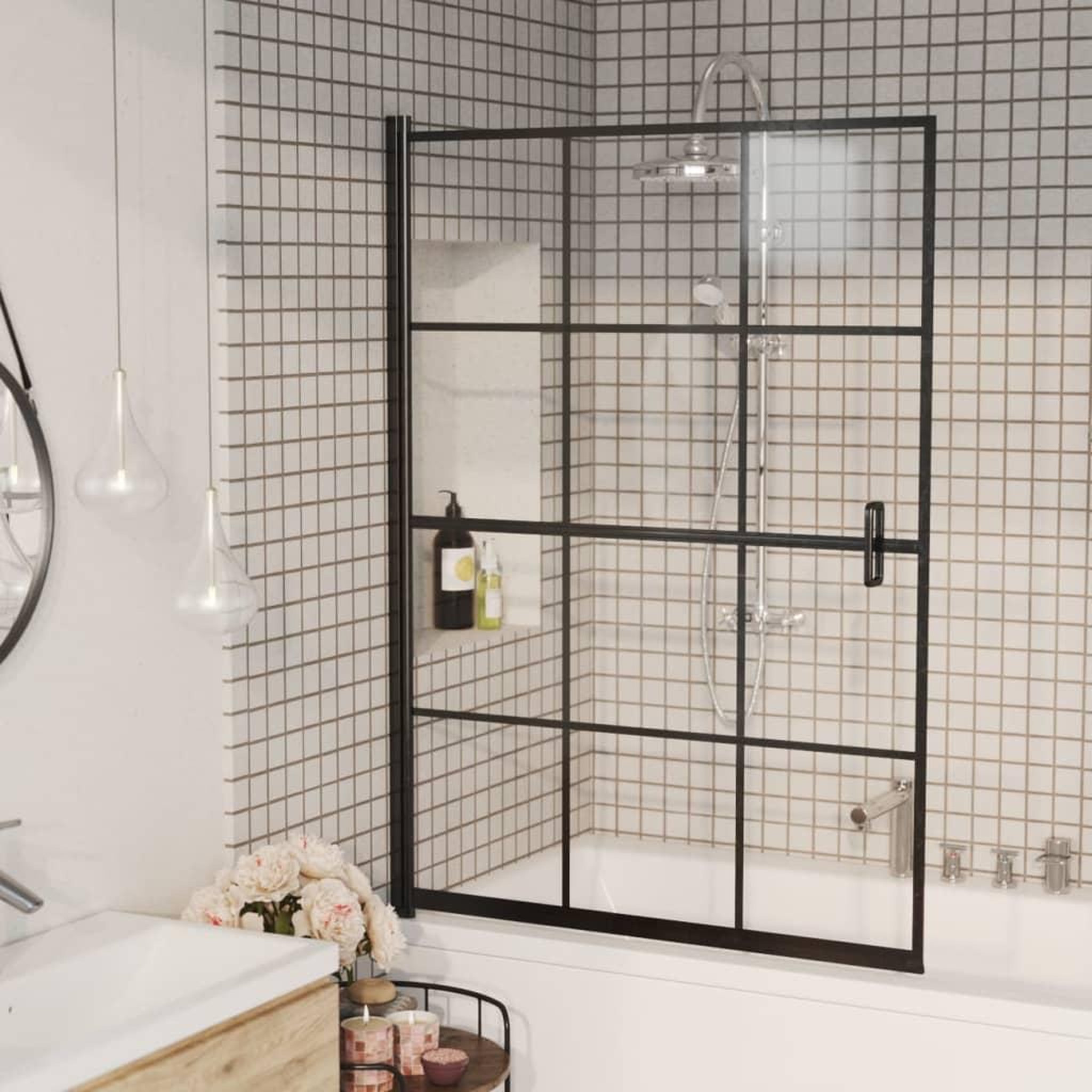 VIDAXL Cabine de douche ESG 100x140 cm Noir