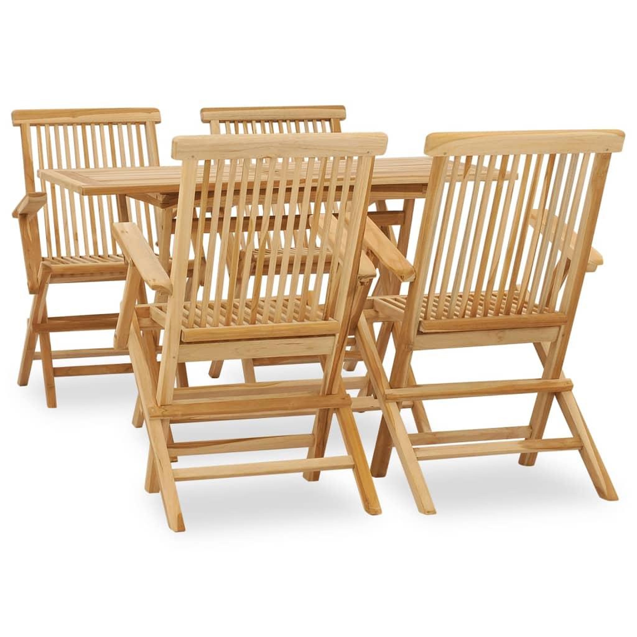Voir la diapositive 1 : VIDAXL Ensemble a manger d'exterieur 5pcs Bois solide de teck