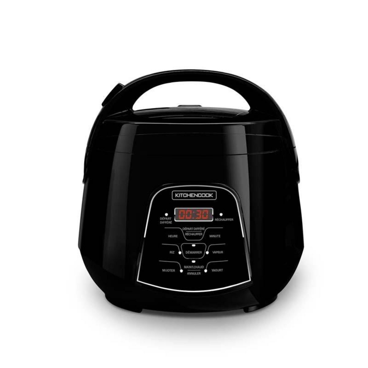 KITCHENCOOK Kitchencook - Cuiseur à Riz 2.2l - Panier Vapeur Intégré - 400w - 4 Menus De Cuisson Automatique - Départ Différé - Noir