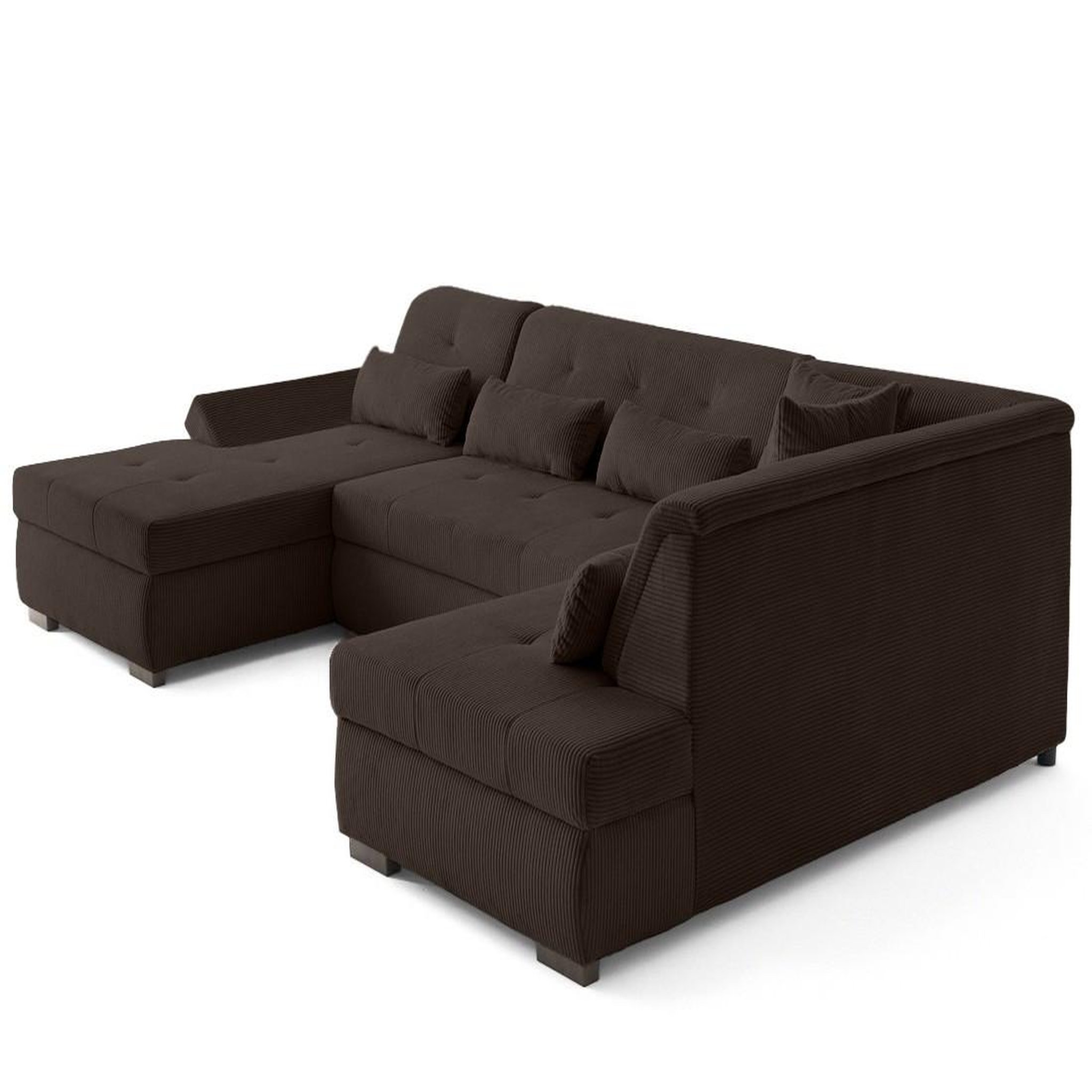 Voir la diapositive 3 : LISA DESIGN Vermont s - canapé panoramique d'angle droit 7 places en velours côtelé