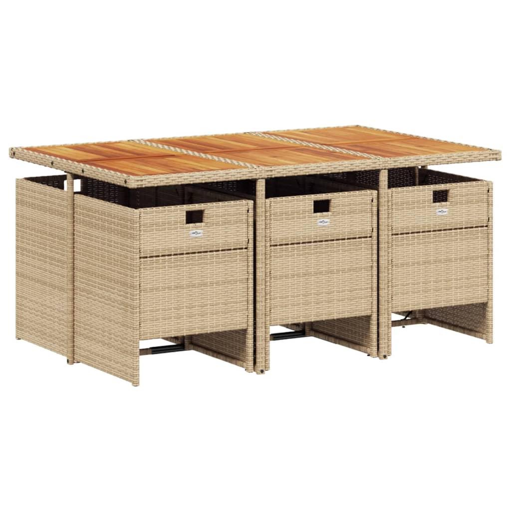 Voir la diapositive 3 : VIDAXL Ensemble a manger de jardin et coussins 7 pcs beige poly rotin