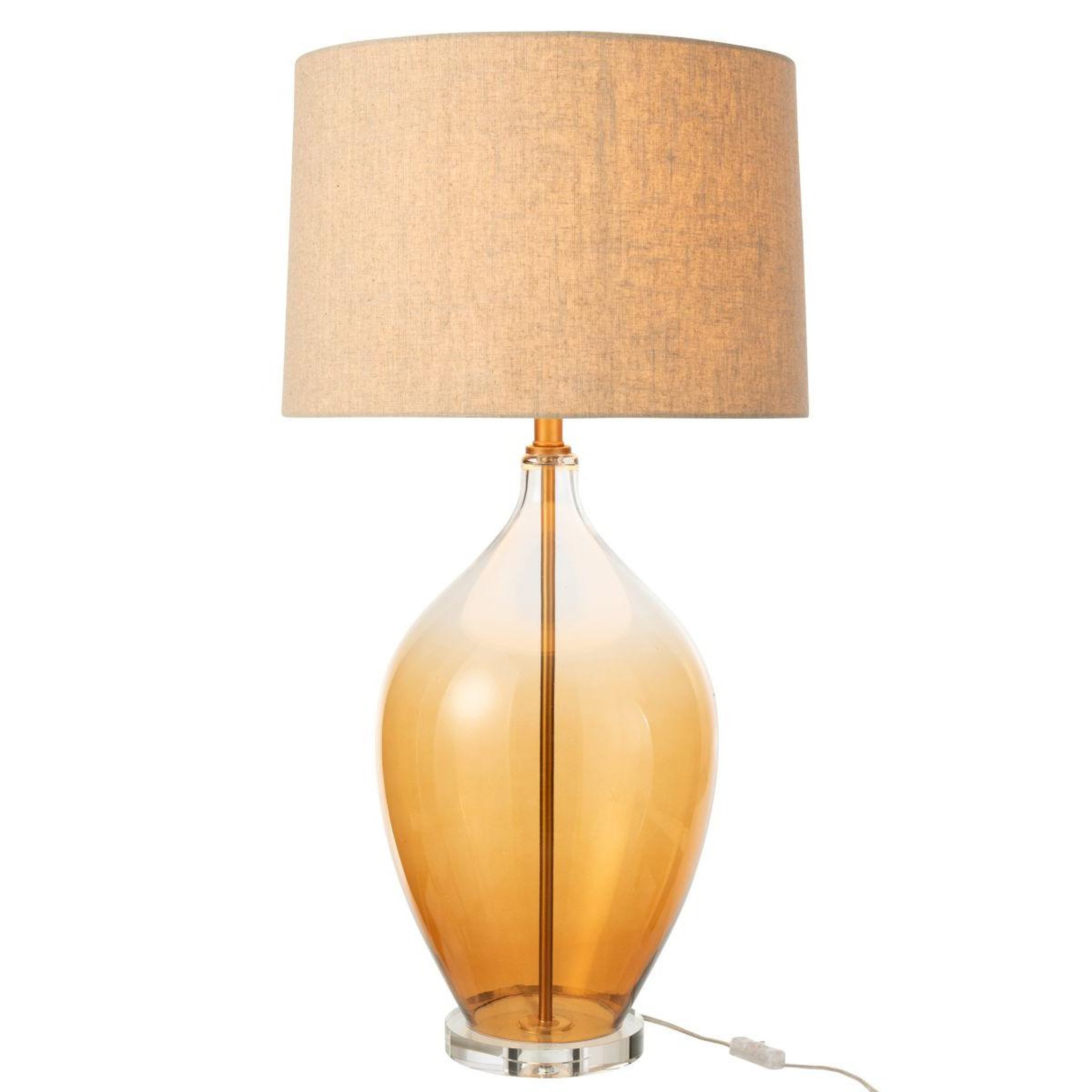 Voir la diapositive 2 : J-LINE Lampe à poser en verre  sharlene  85cm ambre
