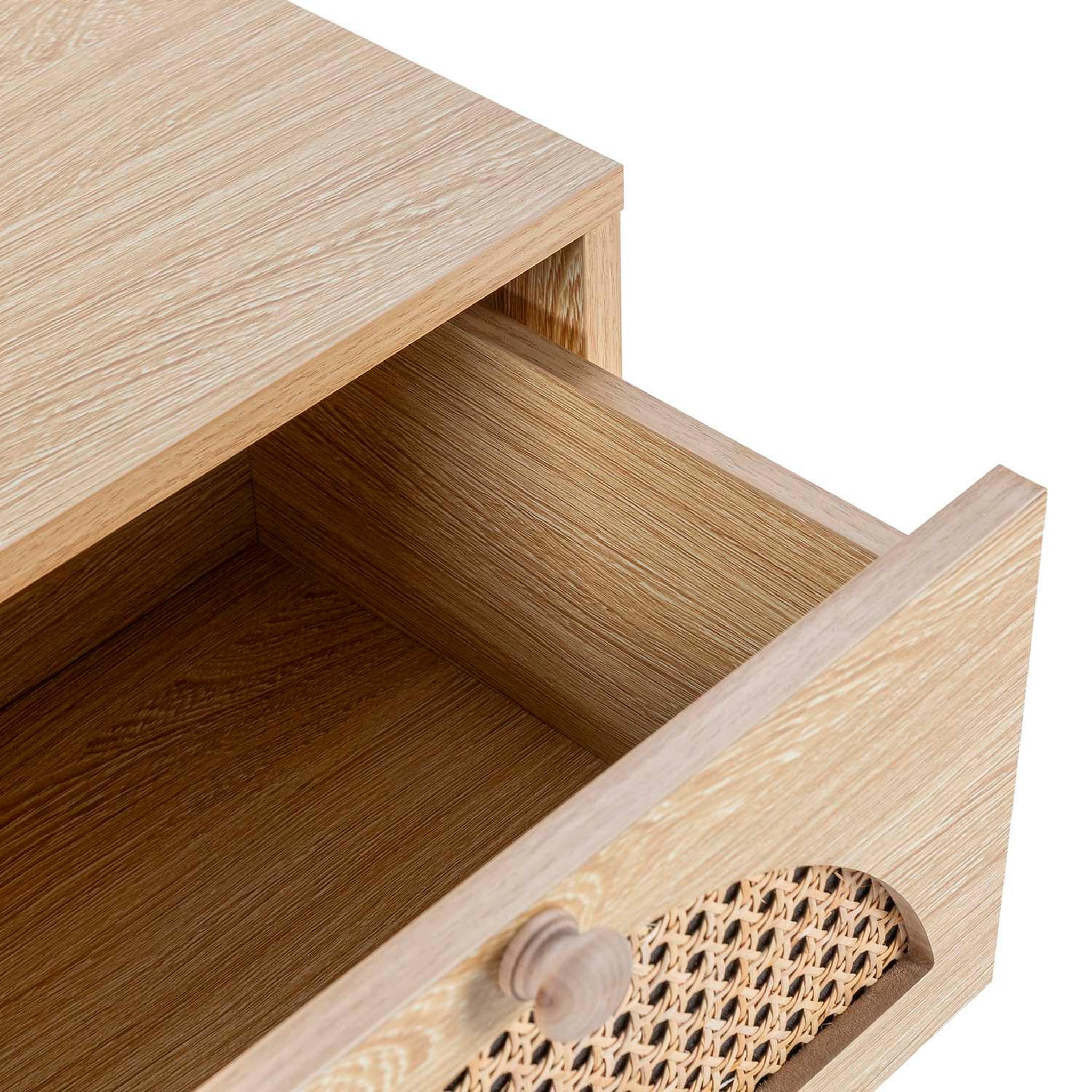 Voir la diapositive 5 : VS VENTA-STOCK Table de chevet Luna 1 tiroir couleur chêne